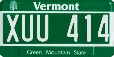 VT license plate XUU414