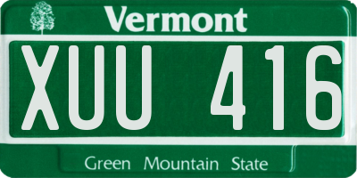 VT license plate XUU416