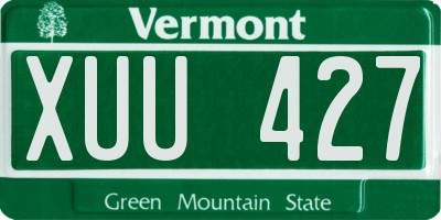 VT license plate XUU427
