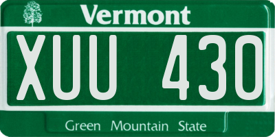 VT license plate XUU430