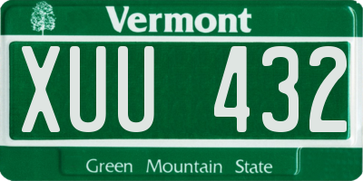 VT license plate XUU432