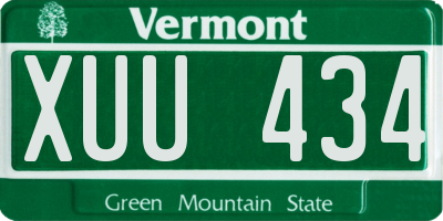 VT license plate XUU434