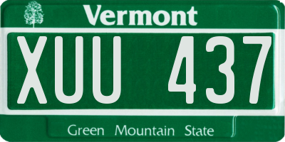 VT license plate XUU437