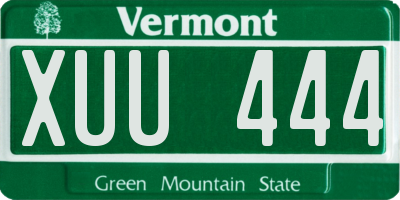 VT license plate XUU444