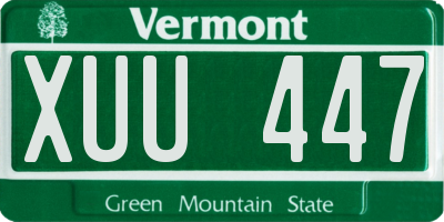 VT license plate XUU447