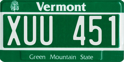 VT license plate XUU451
