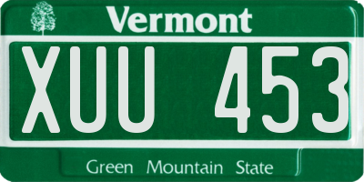 VT license plate XUU453