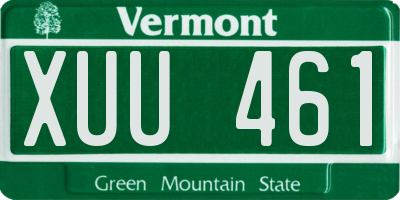 VT license plate XUU461