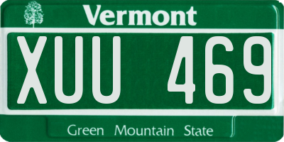 VT license plate XUU469