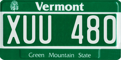 VT license plate XUU480