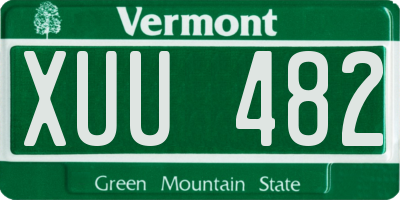 VT license plate XUU482