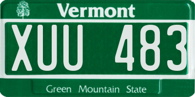 VT license plate XUU483