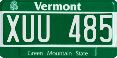 VT license plate XUU485