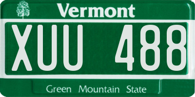 VT license plate XUU488