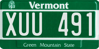 VT license plate XUU491