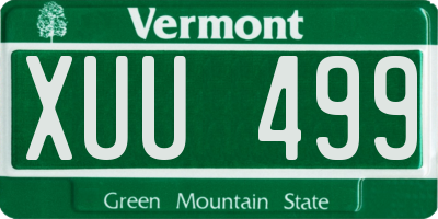 VT license plate XUU499