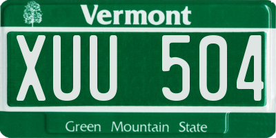 VT license plate XUU504