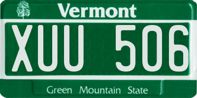 VT license plate XUU506