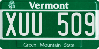 VT license plate XUU509