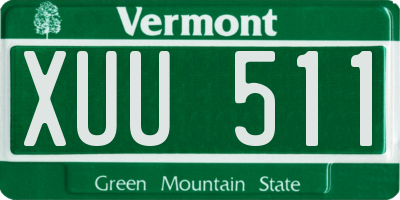 VT license plate XUU511