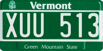 VT license plate XUU513