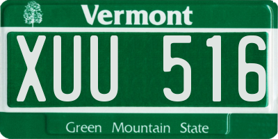VT license plate XUU516