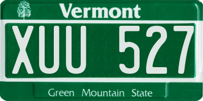 VT license plate XUU527