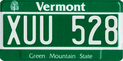 VT license plate XUU528
