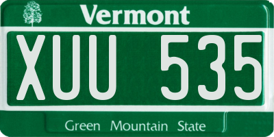 VT license plate XUU535