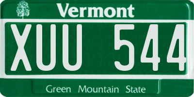 VT license plate XUU544