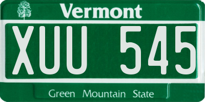 VT license plate XUU545