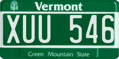VT license plate XUU546