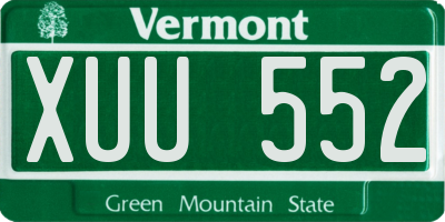 VT license plate XUU552