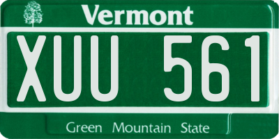 VT license plate XUU561
