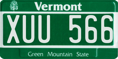 VT license plate XUU566