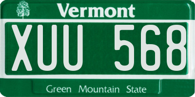 VT license plate XUU568
