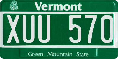 VT license plate XUU570
