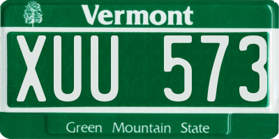 VT license plate XUU573