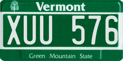 VT license plate XUU576