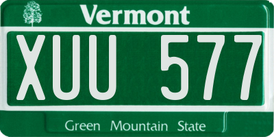 VT license plate XUU577