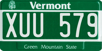 VT license plate XUU579