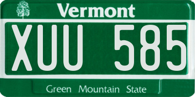 VT license plate XUU585