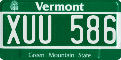 VT license plate XUU586