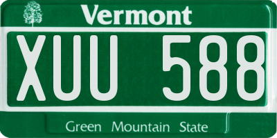VT license plate XUU588