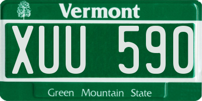 VT license plate XUU590