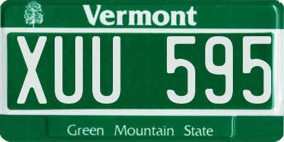 VT license plate XUU595