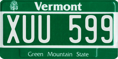 VT license plate XUU599