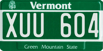 VT license plate XUU604