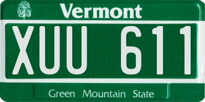 VT license plate XUU611