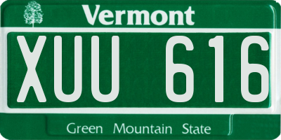 VT license plate XUU616
